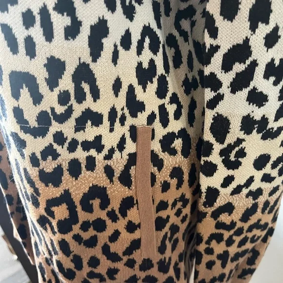 Lands' End Animal Print Long Cardigan - Picture 3 of 5